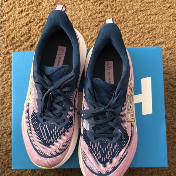 Hoka Skyflow Pink and Navy Athletic Shoes - Picture 5 of 7